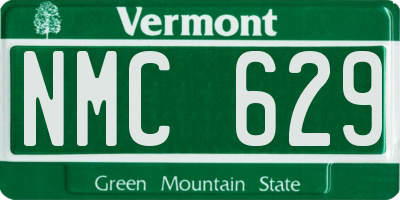 VT license plate NMC629