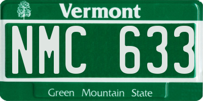 VT license plate NMC633