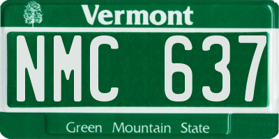 VT license plate NMC637