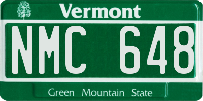 VT license plate NMC648