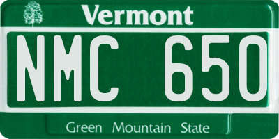 VT license plate NMC650