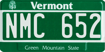 VT license plate NMC652