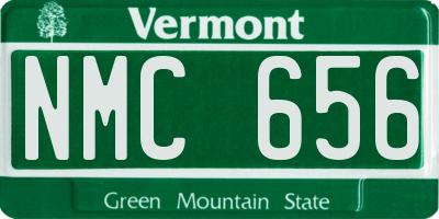 VT license plate NMC656