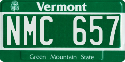 VT license plate NMC657