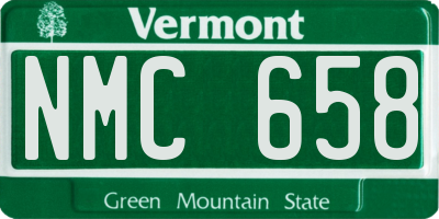 VT license plate NMC658