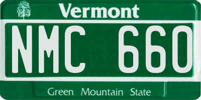 VT license plate NMC660