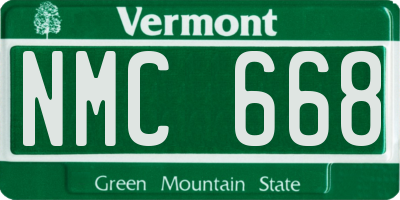 VT license plate NMC668