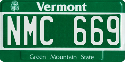 VT license plate NMC669