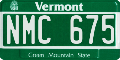 VT license plate NMC675