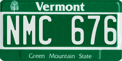 VT license plate NMC676