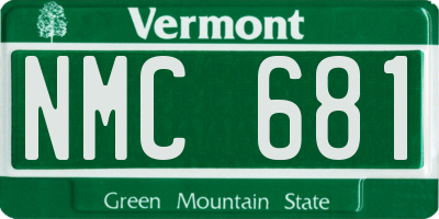 VT license plate NMC681