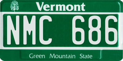 VT license plate NMC686