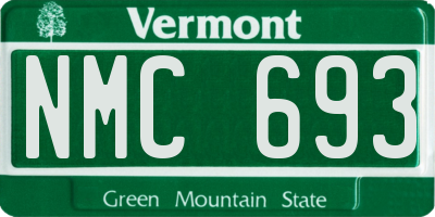 VT license plate NMC693