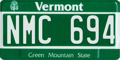 VT license plate NMC694