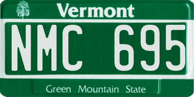 VT license plate NMC695
