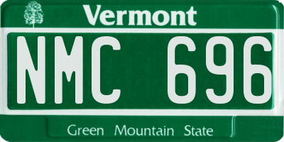 VT license plate NMC696