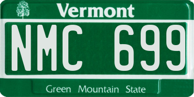 VT license plate NMC699