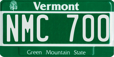 VT license plate NMC700
