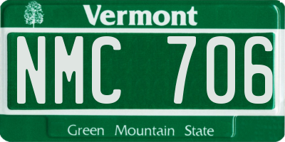 VT license plate NMC706
