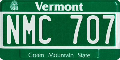 VT license plate NMC707