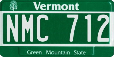 VT license plate NMC712