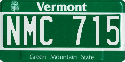 VT license plate NMC715