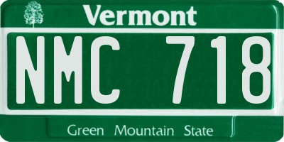 VT license plate NMC718