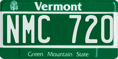 VT license plate NMC720