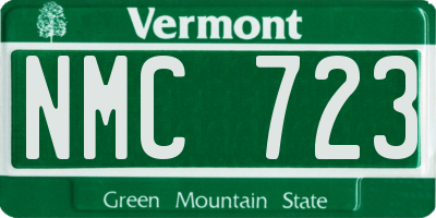 VT license plate NMC723