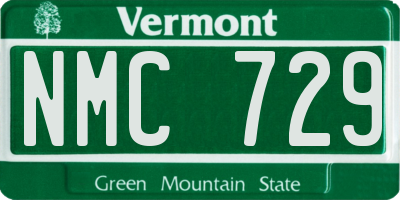 VT license plate NMC729