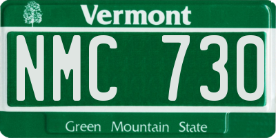 VT license plate NMC730