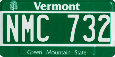 VT license plate NMC732