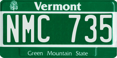 VT license plate NMC735