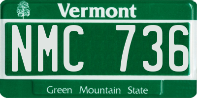 VT license plate NMC736