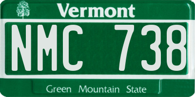 VT license plate NMC738