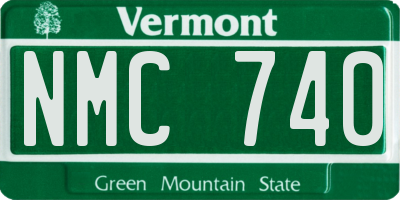 VT license plate NMC740