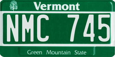 VT license plate NMC745