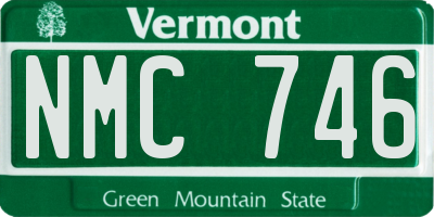 VT license plate NMC746