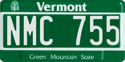 VT license plate NMC755