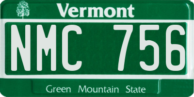 VT license plate NMC756
