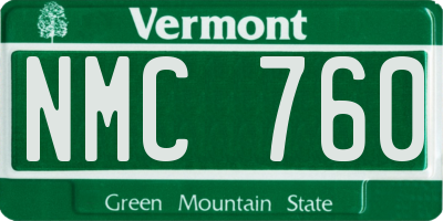 VT license plate NMC760