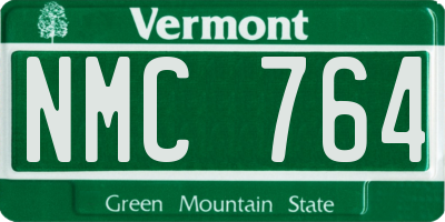 VT license plate NMC764