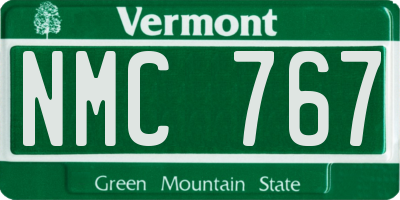 VT license plate NMC767
