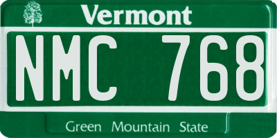 VT license plate NMC768