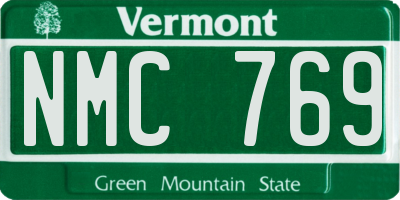 VT license plate NMC769