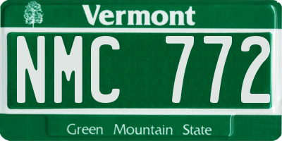 VT license plate NMC772