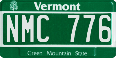 VT license plate NMC776