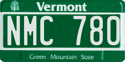 VT license plate NMC780