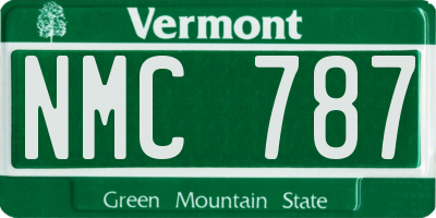 VT license plate NMC787