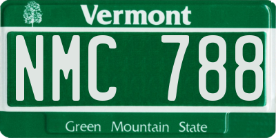 VT license plate NMC788